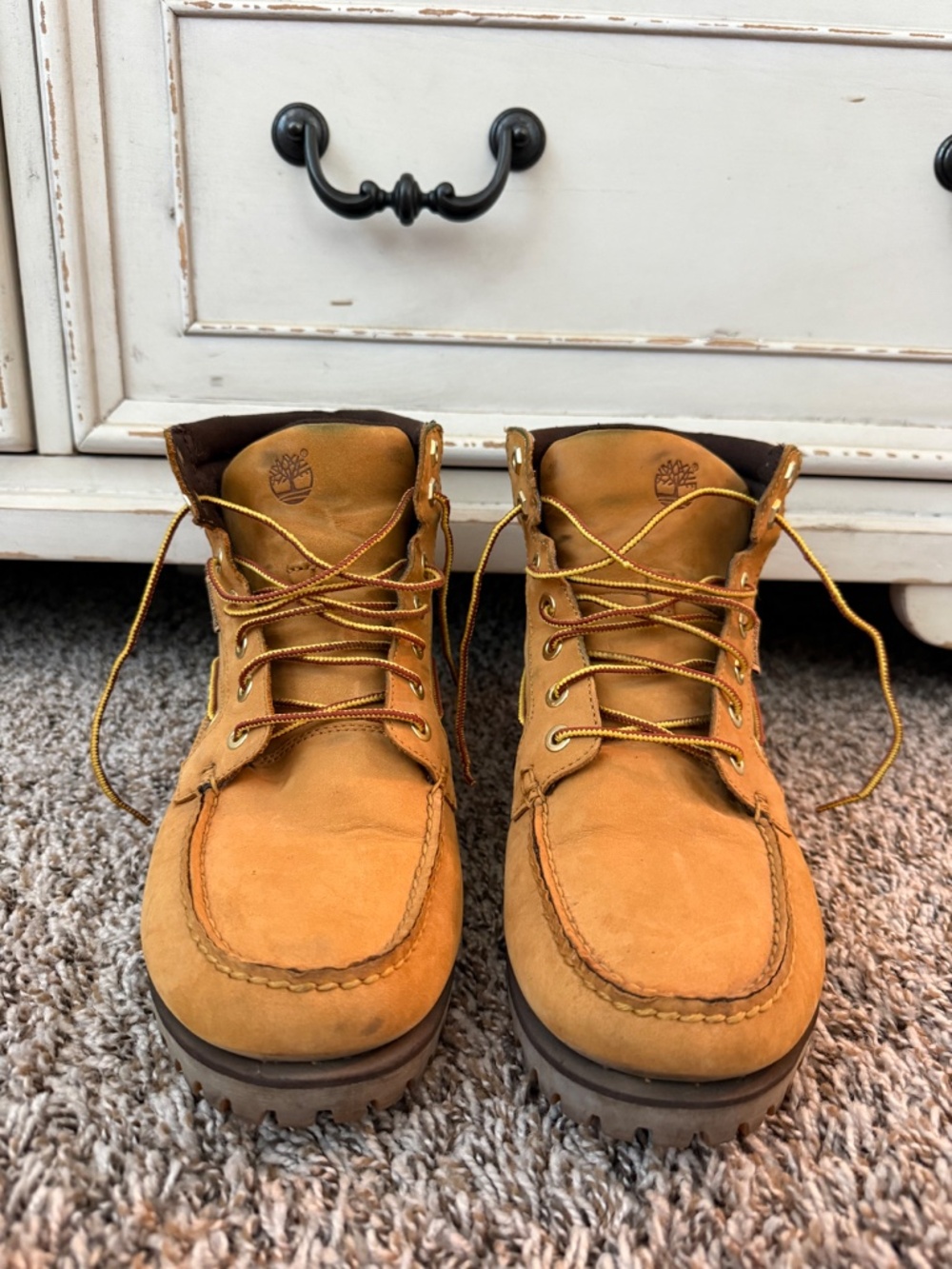 Timberland Moc Toe Boots Wheat Brown Rugged Work Boots Men’s